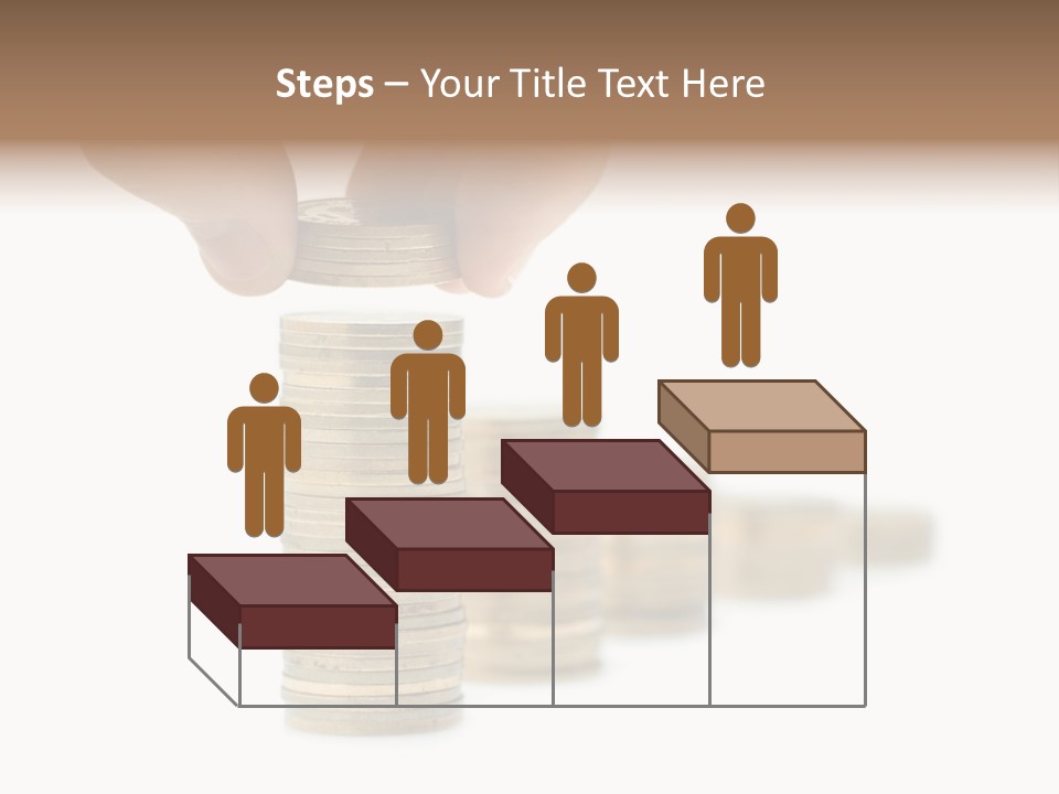 A Person Stacking Coins In Front Of A White Background PowerPoint Template