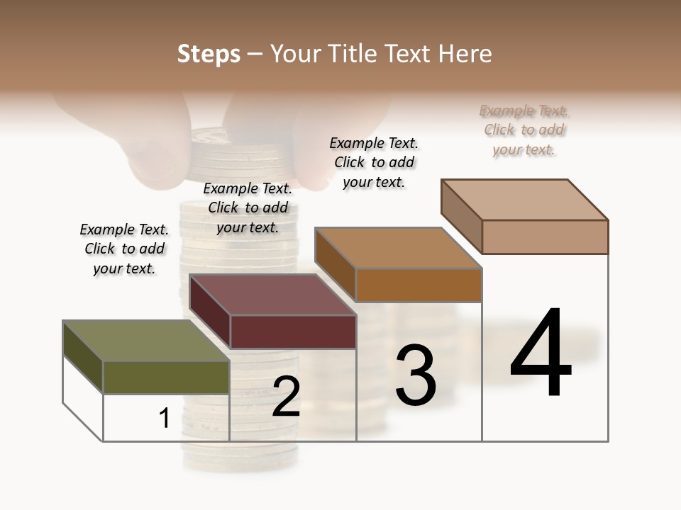 A Person Stacking Coins In Front Of A White Background PowerPoint Template