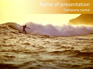 Sunrise Surfing PowerPoint Template
