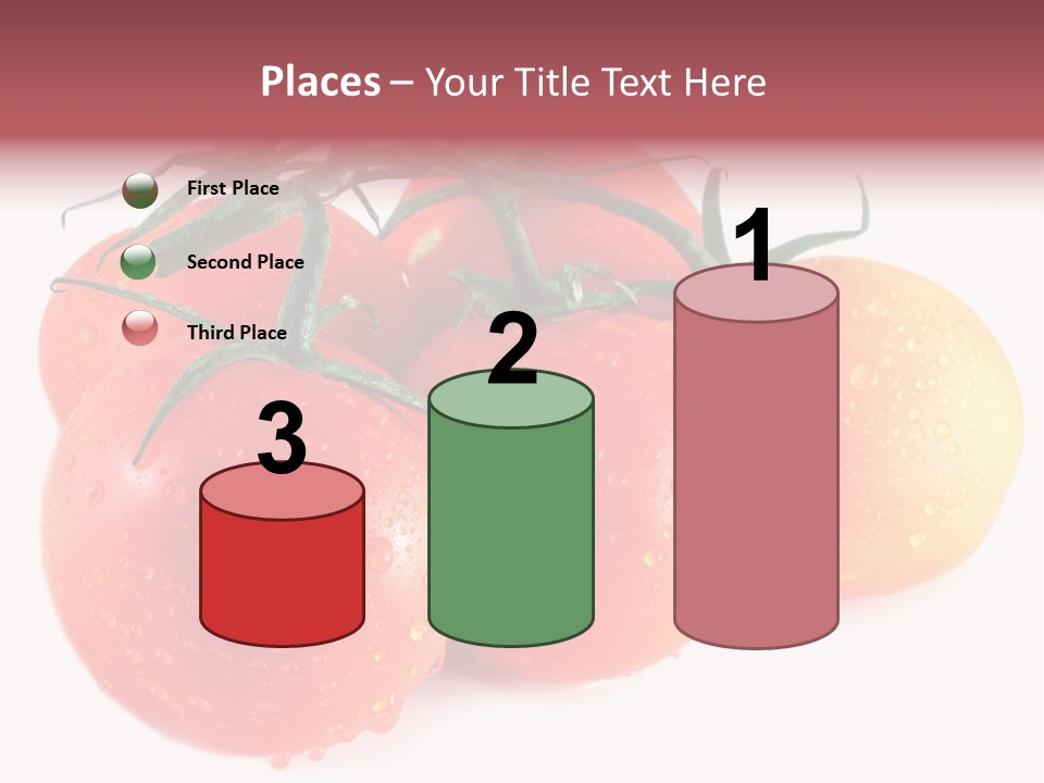 Close Up Of Fresh Red Tomatoes Isolated On White PowerPoint Template