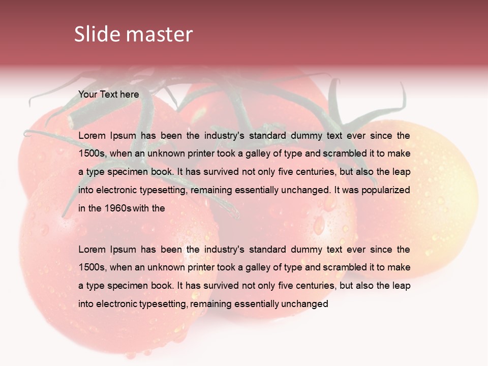 Close Up Of Fresh Red Tomatoes Isolated On White PowerPoint Template