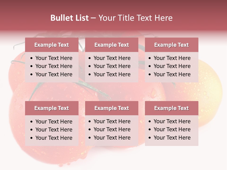 Close Up Of Fresh Red Tomatoes Isolated On White PowerPoint Template