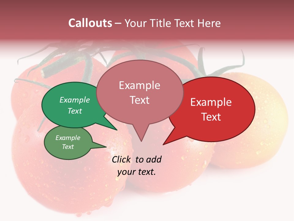 Close Up Of Fresh Red Tomatoes Isolated On White PowerPoint Template