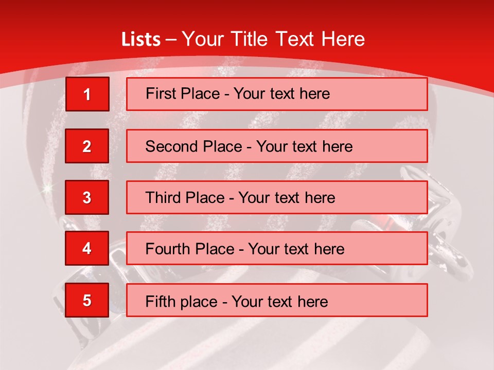 Close-Up Of Red And Silver Ornaments PowerPoint Template