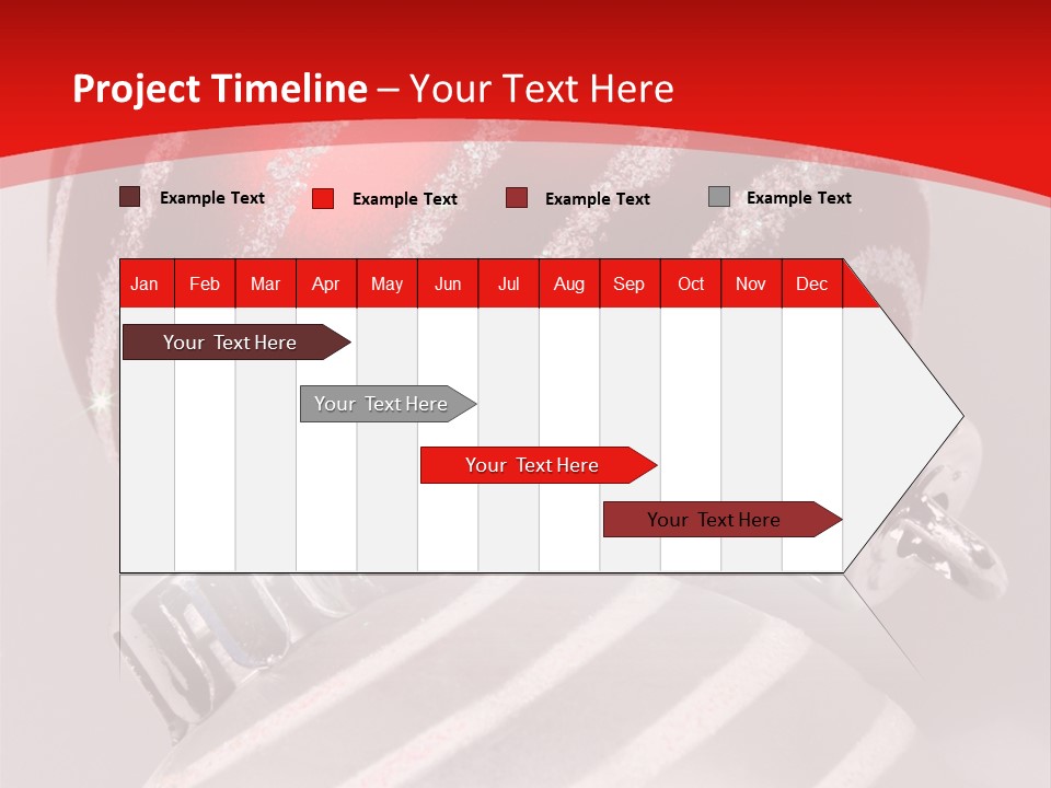 Close-Up Of Red And Silver Ornaments PowerPoint Template