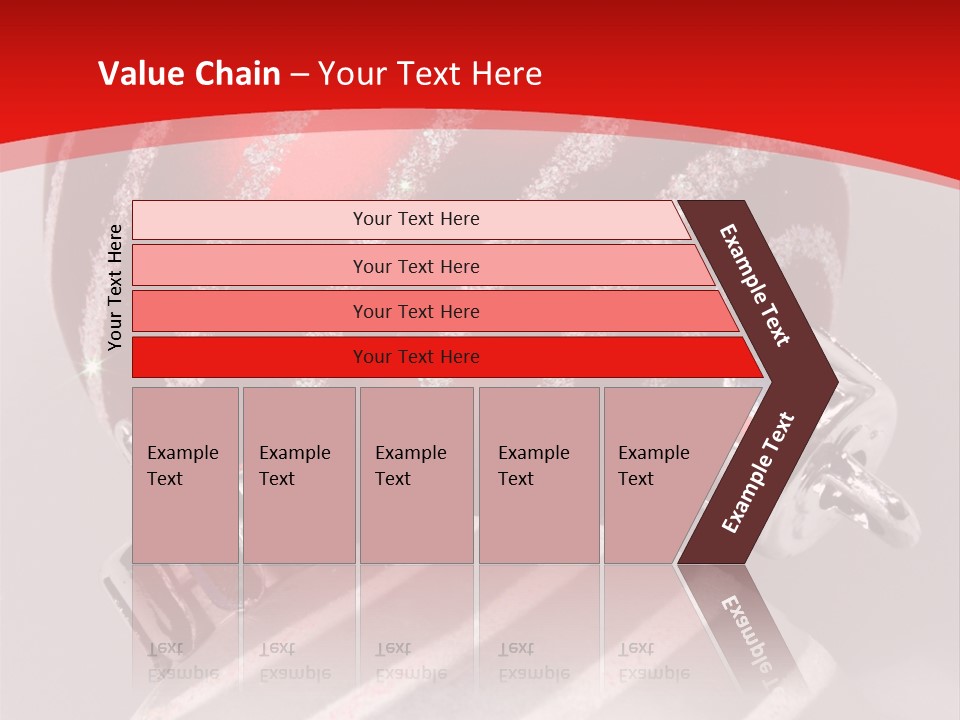 Close-Up Of Red And Silver Ornaments PowerPoint Template
