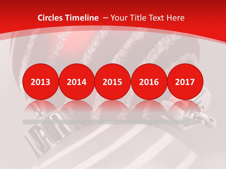 Close-Up Of Red And Silver Ornaments PowerPoint Template