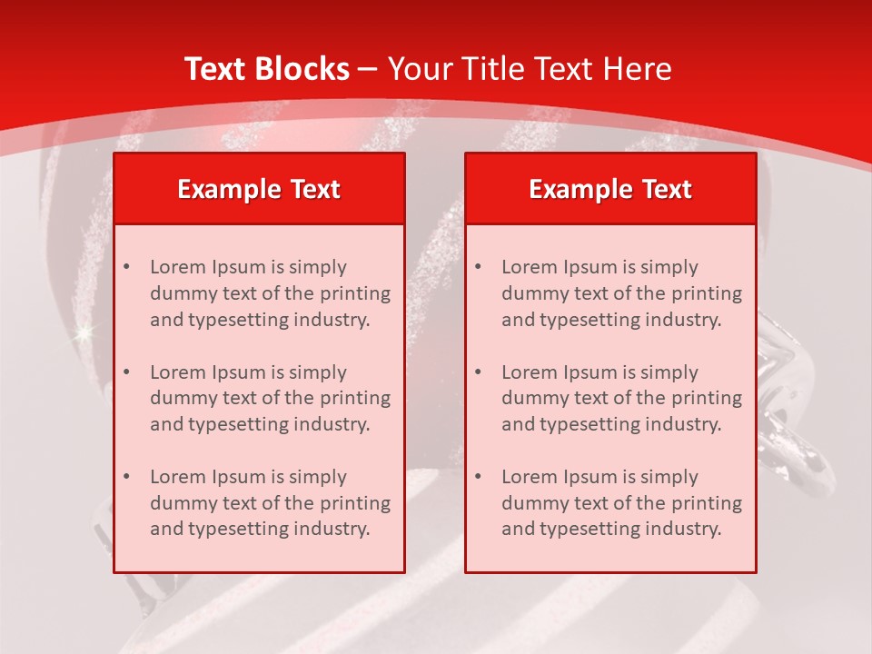 Close-Up Of Red And Silver Ornaments PowerPoint Template