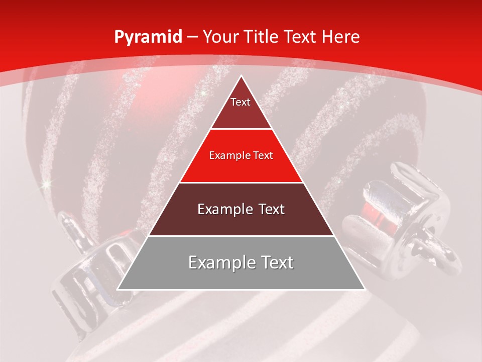 Close-Up Of Red And Silver Ornaments PowerPoint Template
