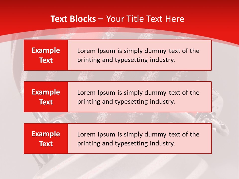 Close-Up Of Red And Silver Ornaments PowerPoint Template