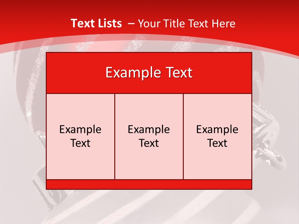 Close-Up Of Red And Silver Ornaments PowerPoint Template