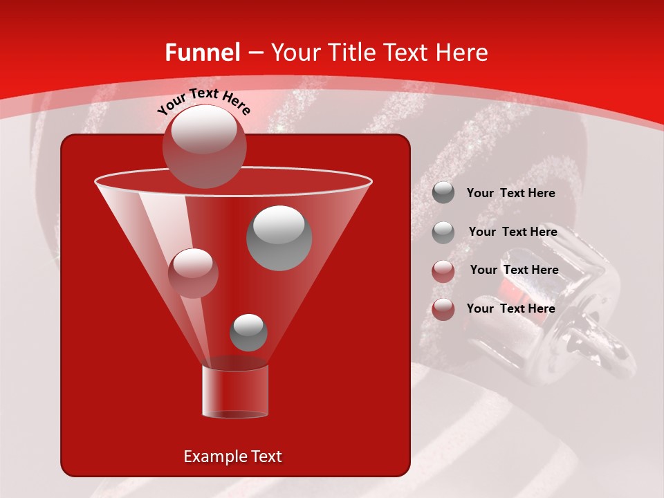 Close-Up Of Red And Silver Ornaments PowerPoint Template