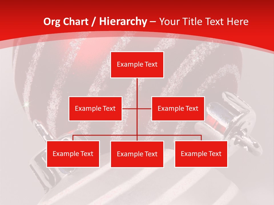 Close-Up Of Red And Silver Ornaments PowerPoint Template