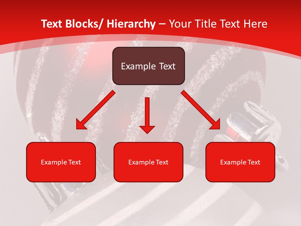 Close-Up Of Red And Silver Ornaments PowerPoint Template