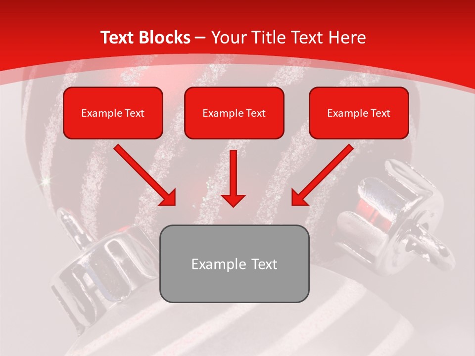 Close-Up Of Red And Silver Ornaments PowerPoint Template