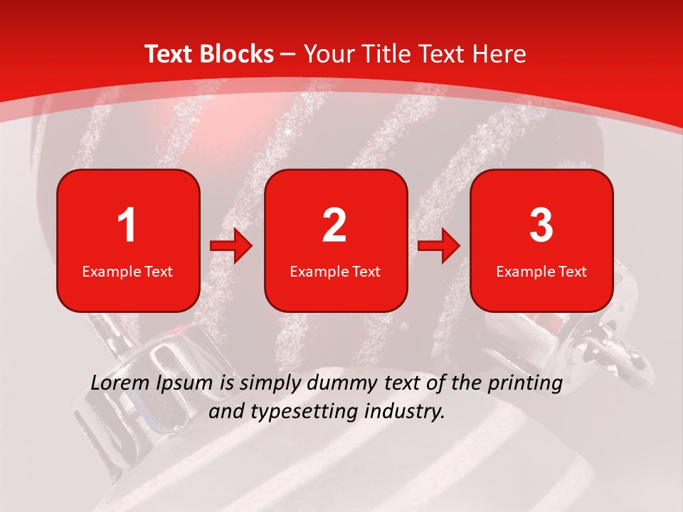 Close-Up Of Red And Silver Ornaments PowerPoint Template
