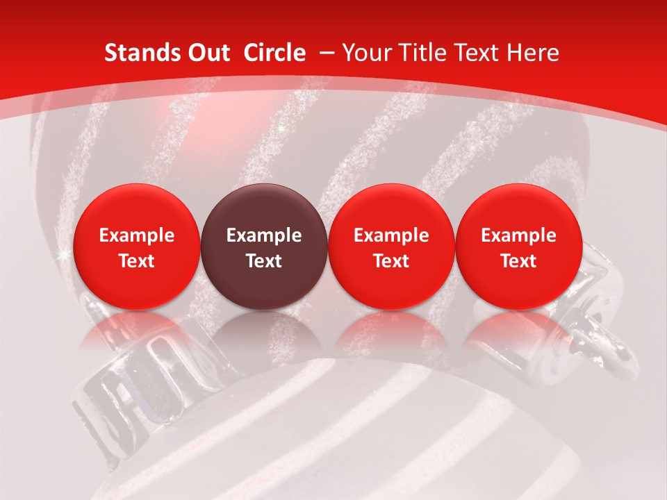 Close-Up Of Red And Silver Ornaments PowerPoint Template