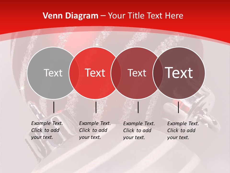 Close-Up Of Red And Silver Ornaments PowerPoint Template
