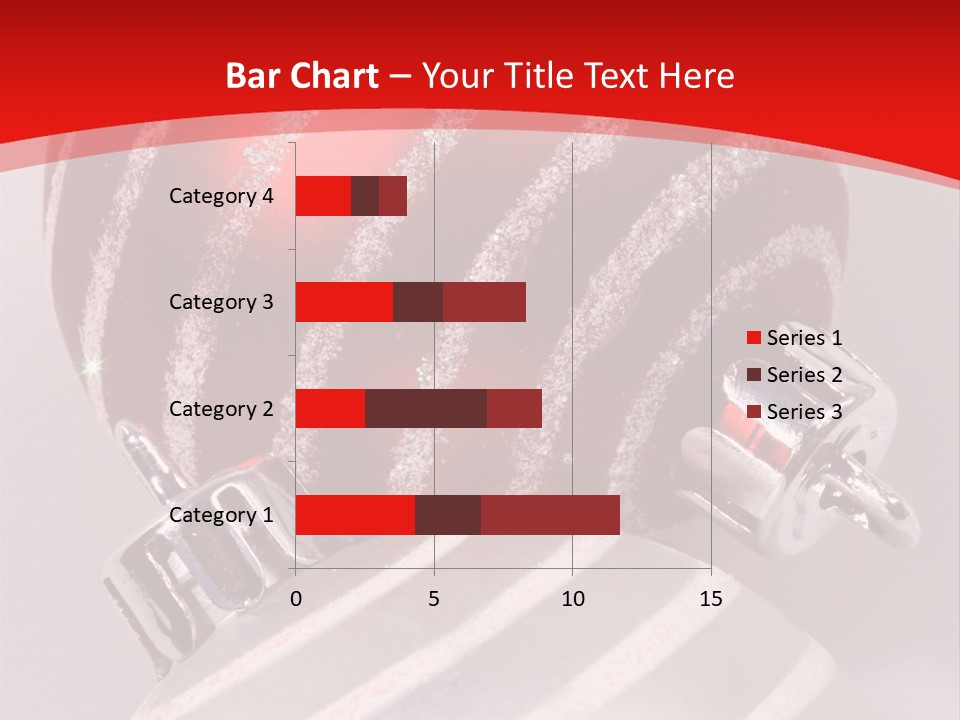 Close-Up Of Red And Silver Ornaments PowerPoint Template