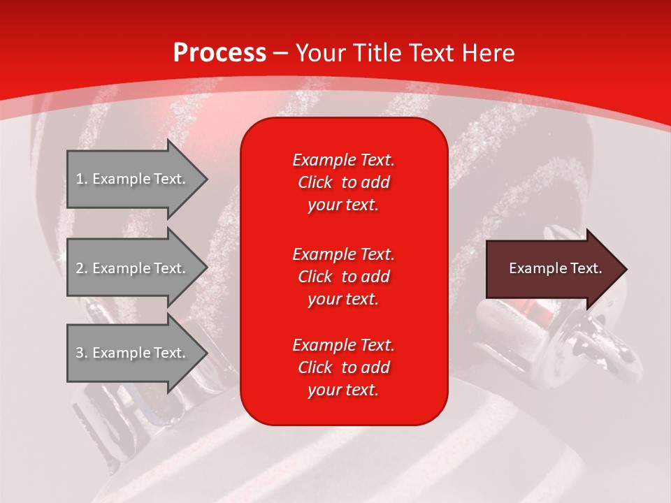 Close-Up Of Red And Silver Ornaments PowerPoint Template
