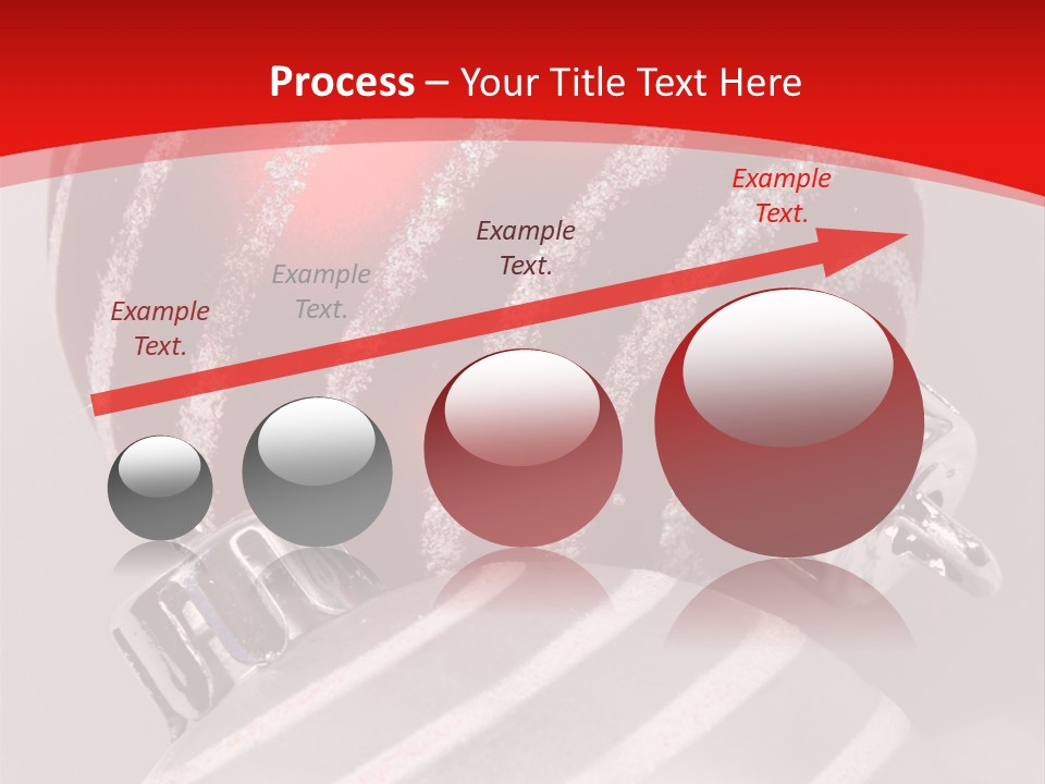 Close-Up Of Red And Silver Ornaments PowerPoint Template
