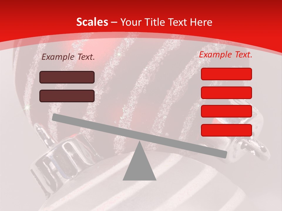 Close-Up Of Red And Silver Ornaments PowerPoint Template
