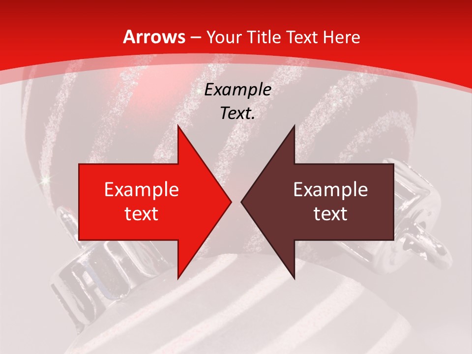 Close-Up Of Red And Silver Ornaments PowerPoint Template