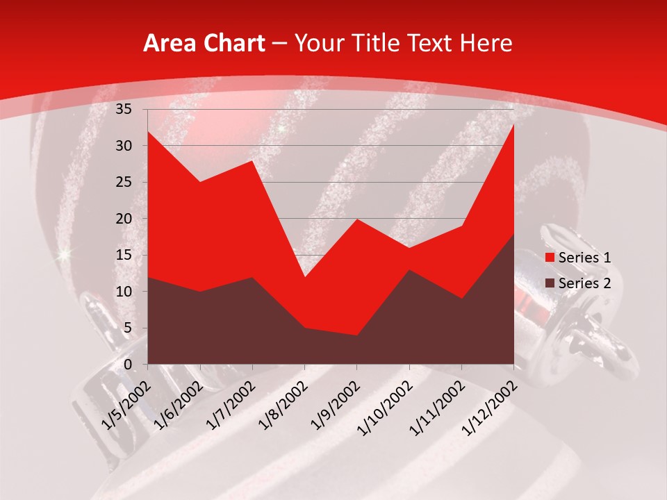 Close-Up Of Red And Silver Ornaments PowerPoint Template