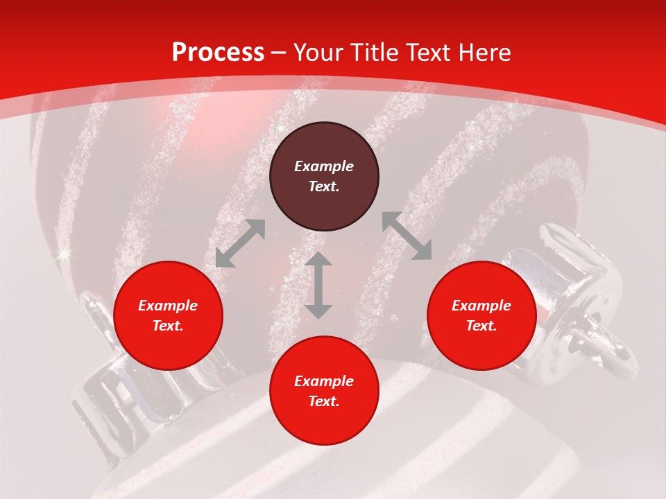Close-Up Of Red And Silver Ornaments PowerPoint Template