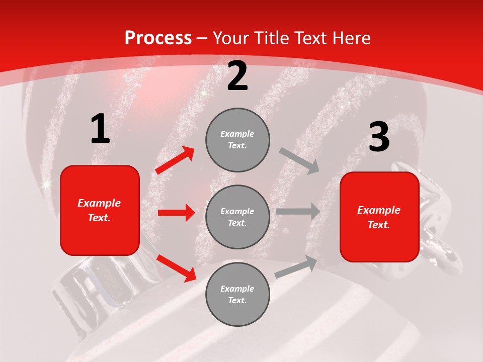 Close-Up Of Red And Silver Ornaments PowerPoint Template