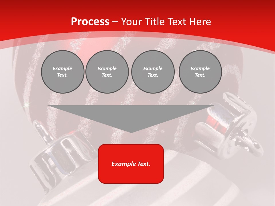 Close-Up Of Red And Silver Ornaments PowerPoint Template