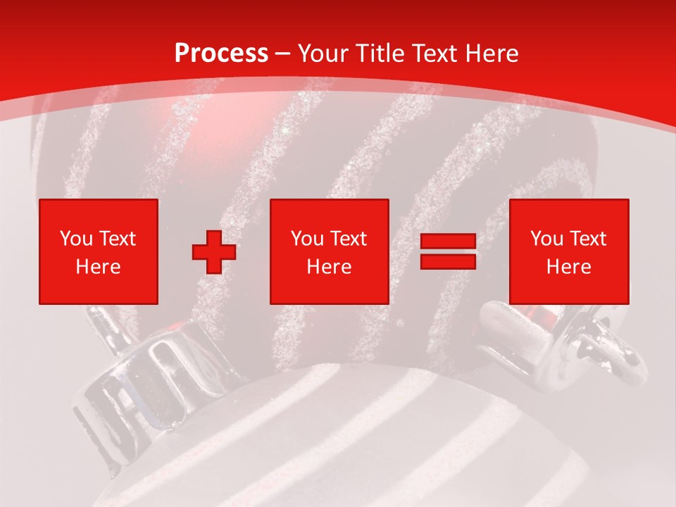 Close-Up Of Red And Silver Ornaments PowerPoint Template