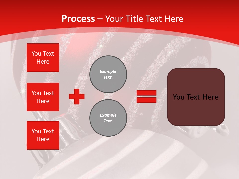 Close-Up Of Red And Silver Ornaments PowerPoint Template