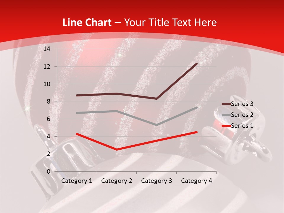Close-Up Of Red And Silver Ornaments PowerPoint Template