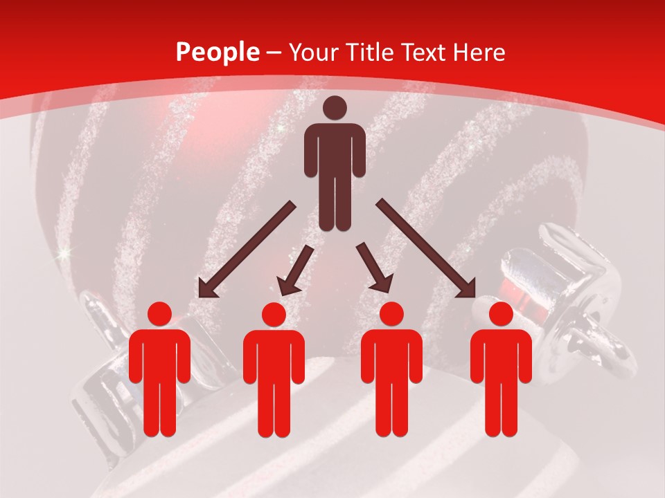 Close-Up Of Red And Silver Ornaments PowerPoint Template
