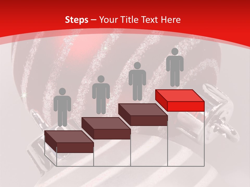 Close-Up Of Red And Silver Ornaments PowerPoint Template