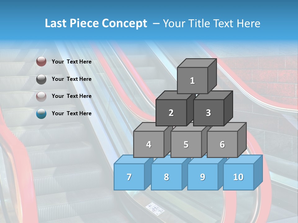 Red Escalator In The City Of Warsaw In Poland PowerPoint Template