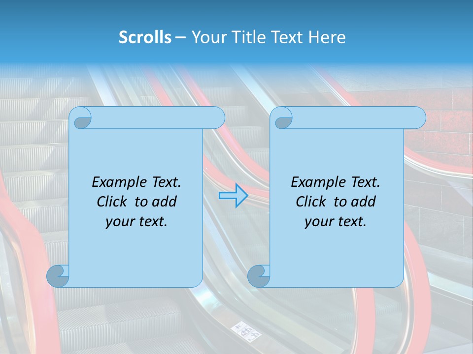 Red Escalator In The City Of Warsaw In Poland PowerPoint Template