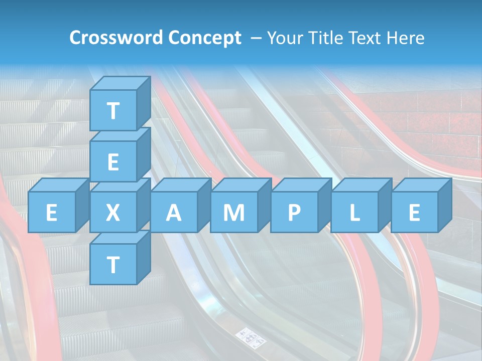 Red Escalator In The City Of Warsaw In Poland PowerPoint Template