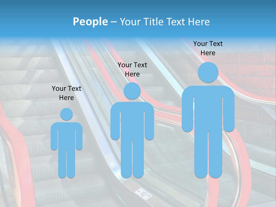 Red Escalator In The City Of Warsaw In Poland PowerPoint Template