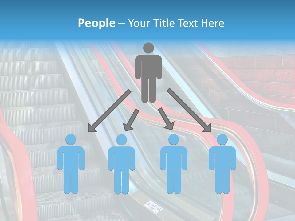 Red Escalator In The City Of Warsaw In Poland PowerPoint Template