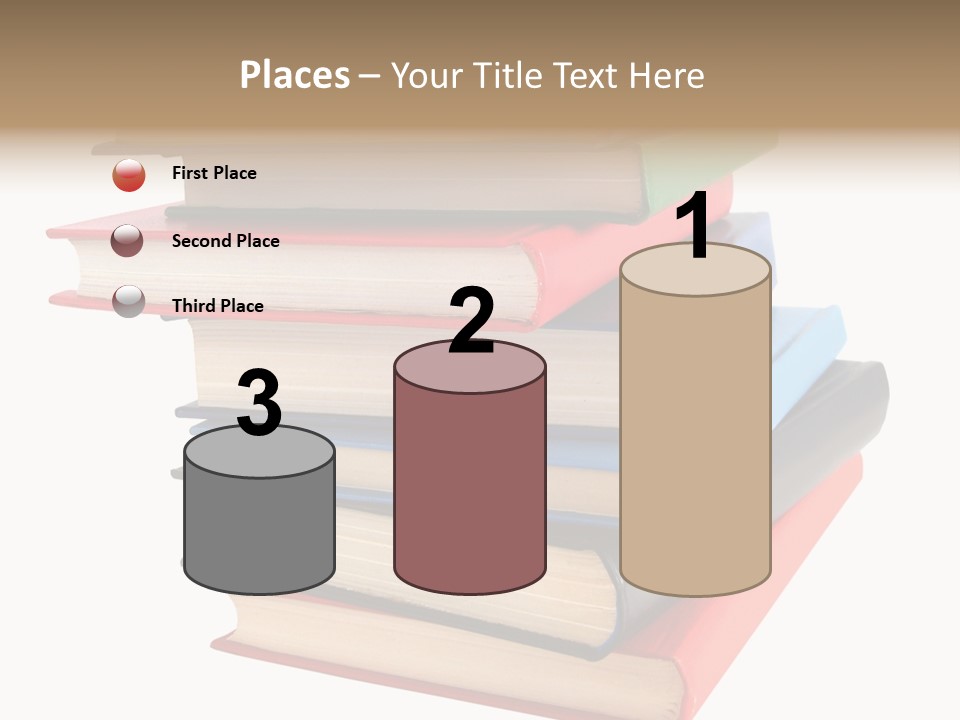 Stack Of Books Over White Background PowerPoint Template