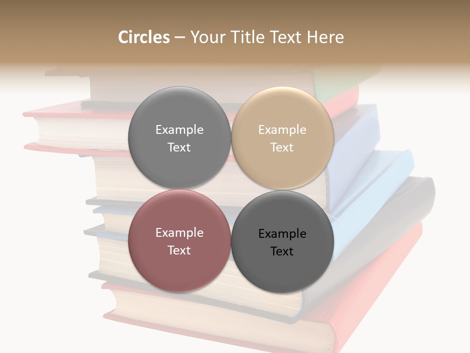 Stack Of Books Over White Background PowerPoint Template