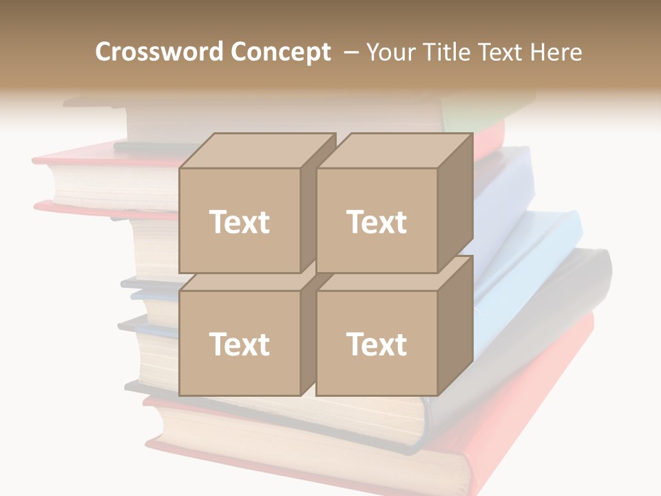 Stack Of Books Over White Background PowerPoint Template