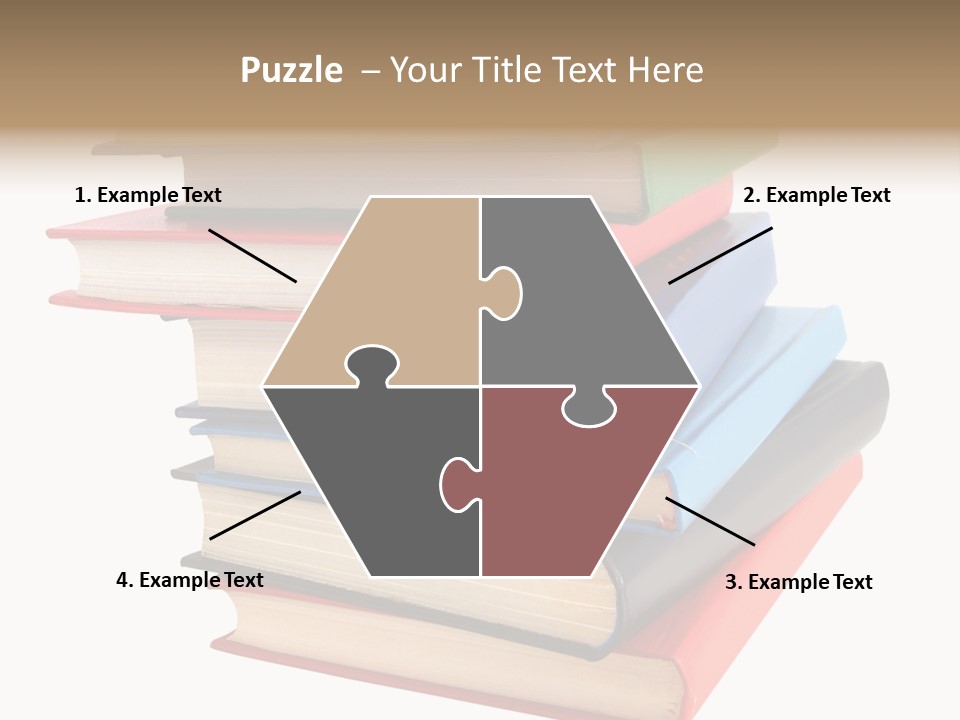 Stack Of Books Over White Background PowerPoint Template