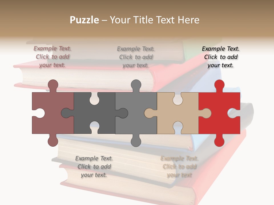 Stack Of Books Over White Background PowerPoint Template