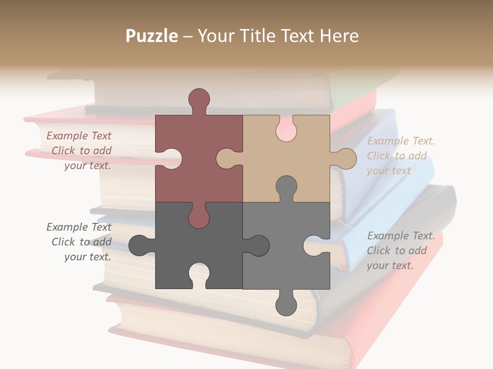 Stack Of Books Over White Background PowerPoint Template