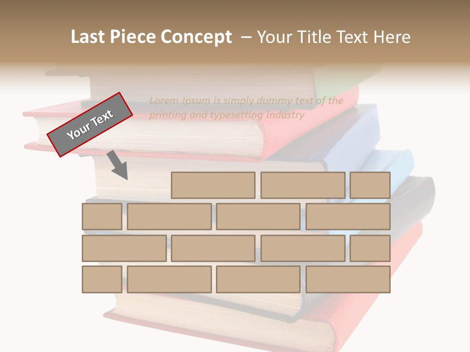 Stack Of Books Over White Background PowerPoint Template