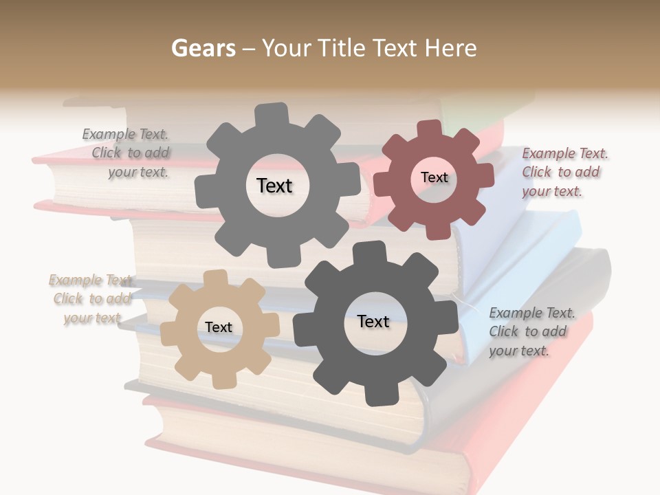 Stack Of Books Over White Background PowerPoint Template