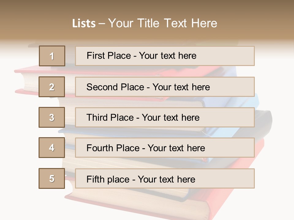 Stack Of Books Over White Background PowerPoint Template